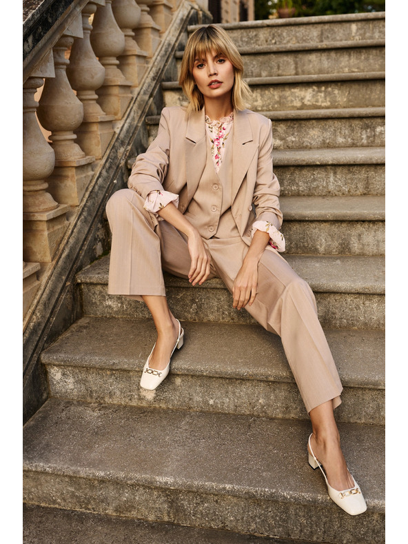 Moodo Pantaloni eleganți bej pentru femei Moodo