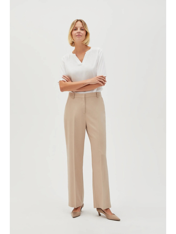 Moodo Pantaloni eleganți bej pentru femei Moodo