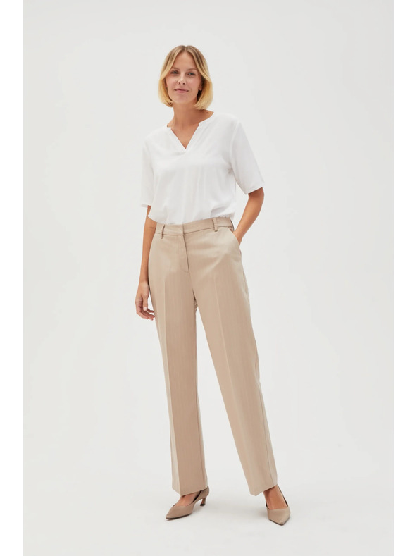 Moodo Pantaloni eleganți bej pentru femei Moodo