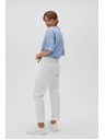 Moodo Pantaloni albi pentru femei cu curea Moodo