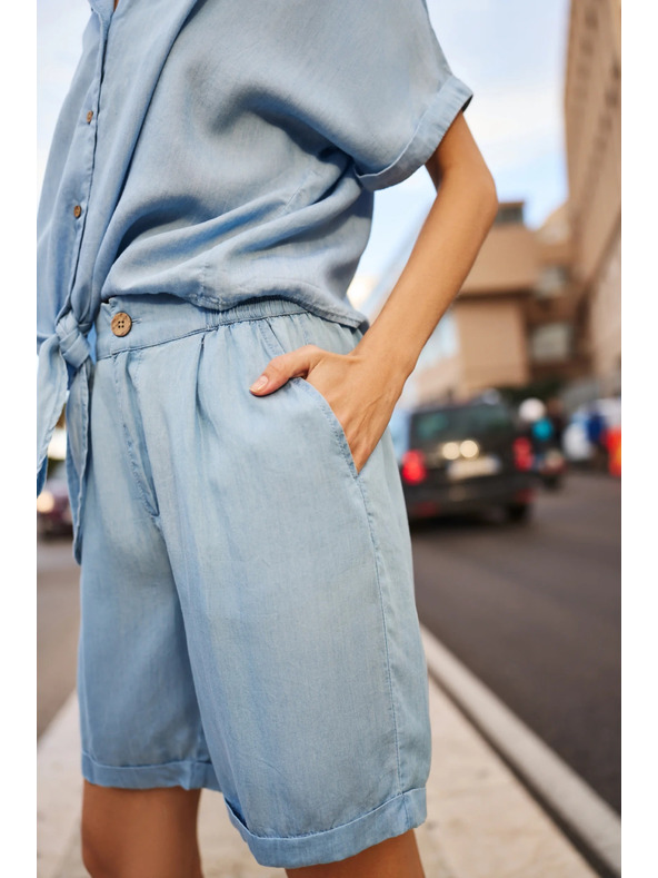 Moodo Pantaloni scurți albaștri pentru femei Moodo