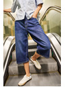 Moodo Pantaloni scurți din denim albaștri pentru femei Moodo