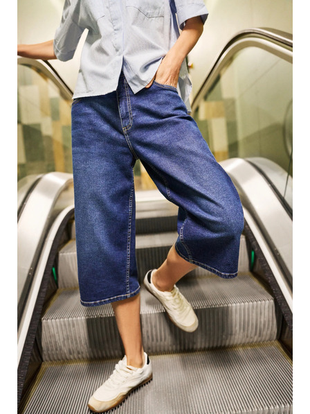 Moodo Pantaloni scurți din denim albaștri pentru femei Moodo