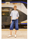 Moodo Pantaloni scurți din denim albaștri pentru femei Moodo