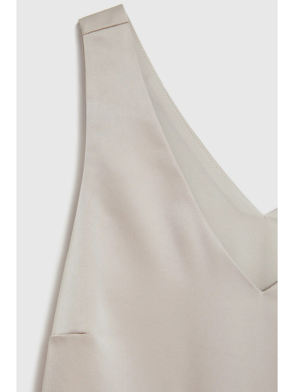 Moodo Bluză bej fără mâneci pentru femei Moodo