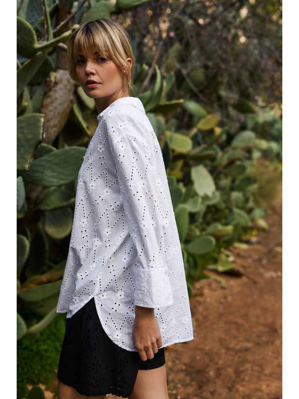 Moodo Cămașă albă Madeira pentru femei Moodo