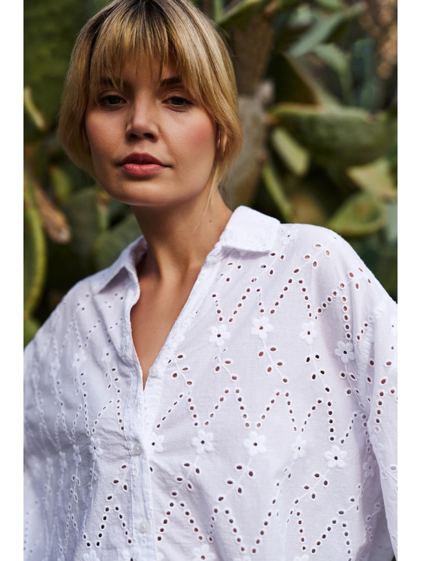 Moodo Cămașă albă Madeira pentru femei Moodo