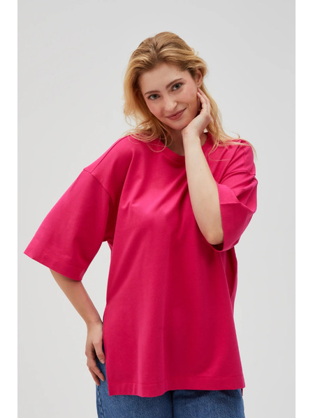 Moodo Hanorac fuchsia pentru femei cu despicături Moodo