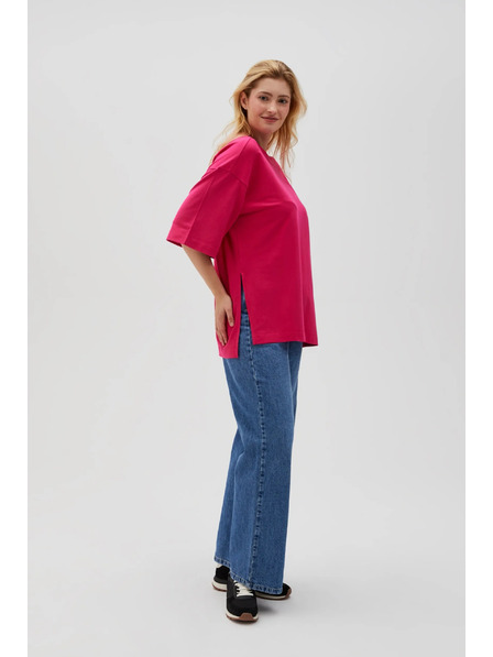 Moodo Hanorac fuchsia pentru femei cu despicături Moodo