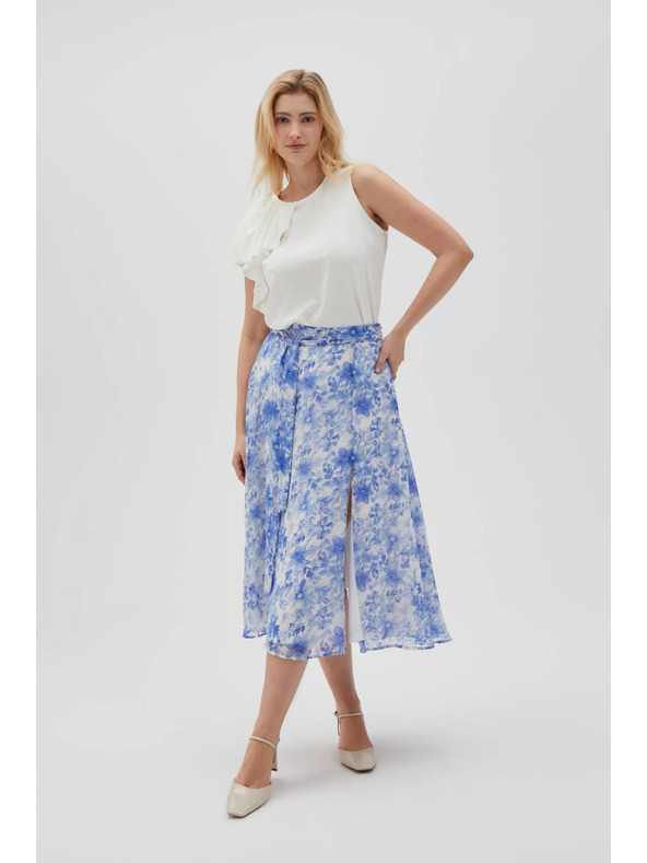 Moodo Fustă florală albastră pentru femei Moodo