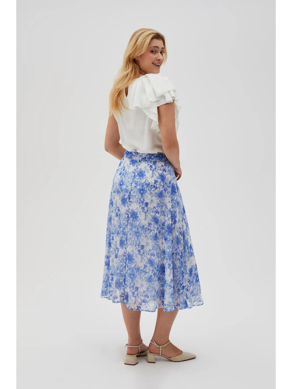 Moodo Fustă florală albastră pentru femei Moodo