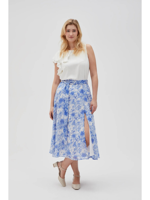 Moodo Fustă florală albastră pentru femei Moodo