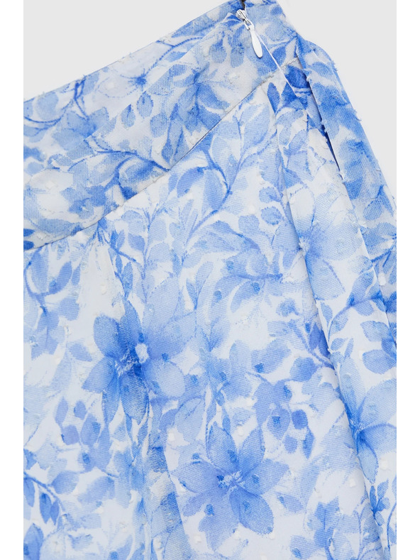 Moodo Fustă florală albastră pentru femei Moodo