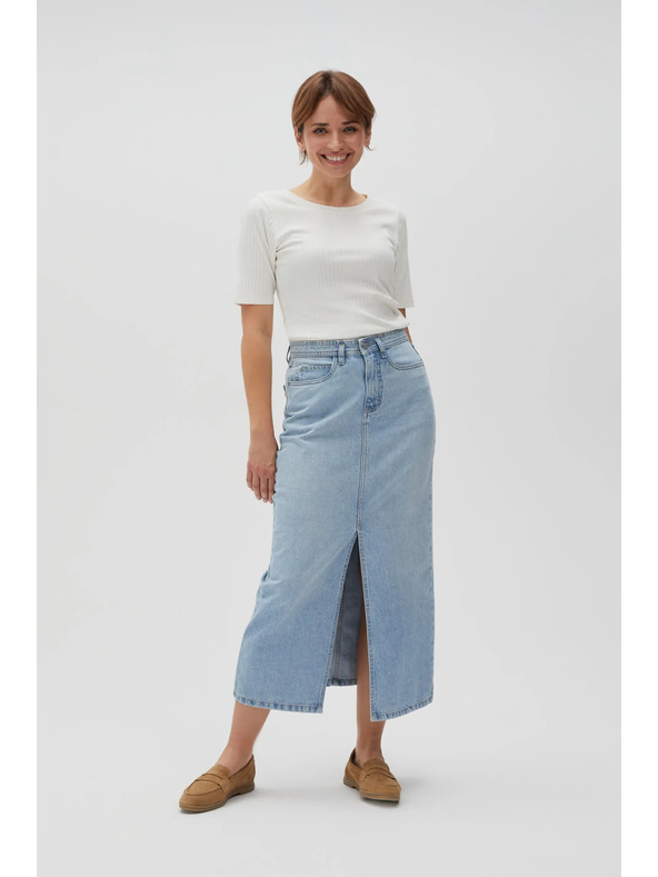 Moodo Fustă lungă din denim cu despicătură Moodo