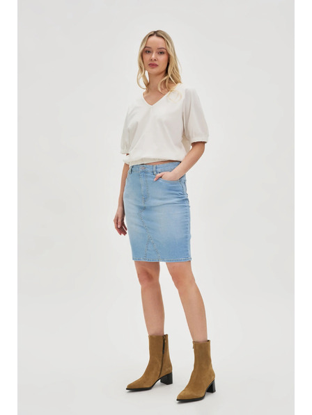 Moodo Fustă damă din denim albastră Moodo