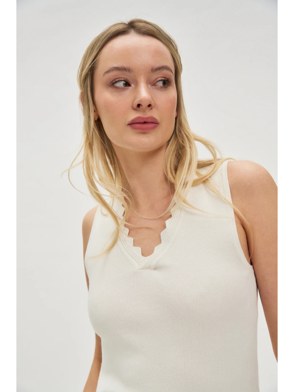 Moodo Top alb pentru femei Moodo