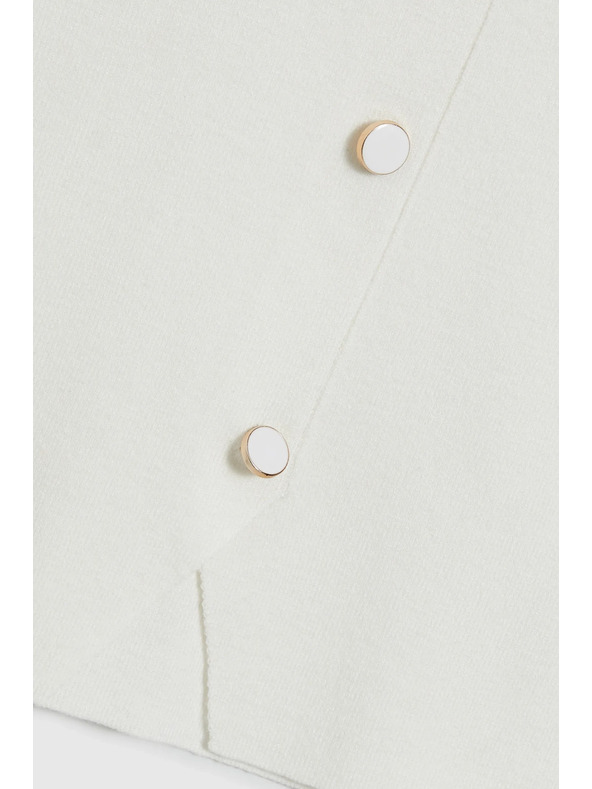 Moodo Maiou alb pentru femei cu nasturi Moodo