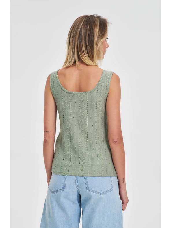 Moodo Maiou măsliniu cu model și nasturi