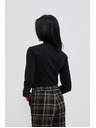 Moodo Tricou negru reiat cu mânecă lungă