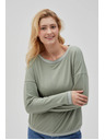 Moodo Tricou măsliniu cu mânecă lungă pentru femei Moodo