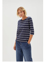 Moodo Tricou bleumarin cu mânecă lungă pentru femei Moodo