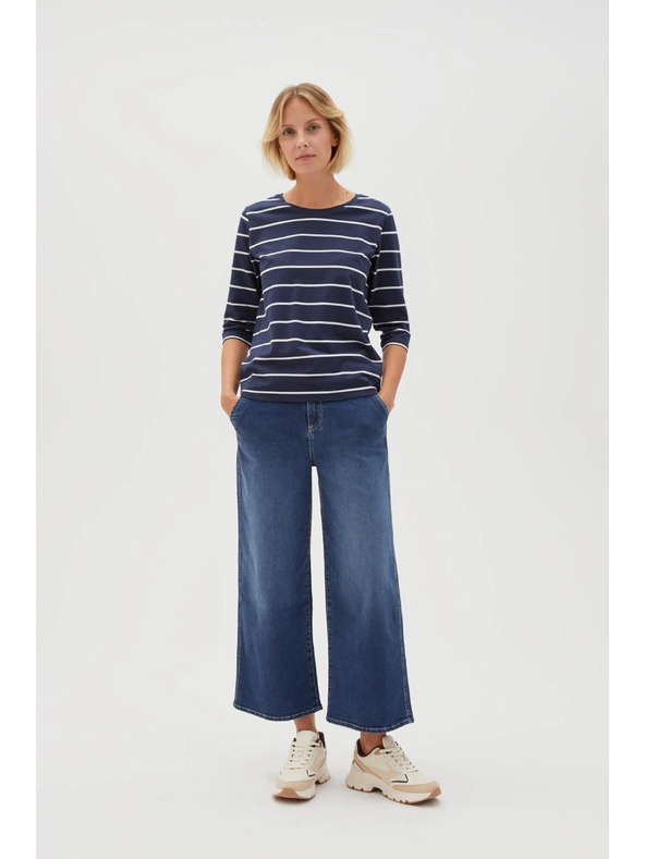 Moodo Tricou bleumarin cu mânecă lungă pentru femei Moodo