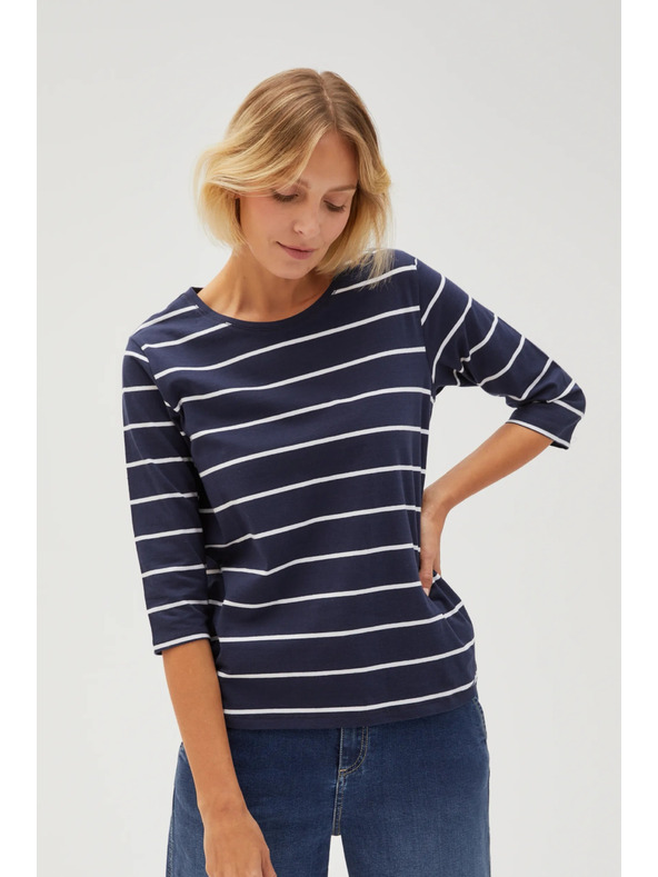 Moodo Tricou bleumarin cu mânecă lungă pentru femei Moodo