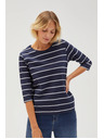 Moodo Tricou bleumarin cu mânecă lungă pentru femei Moodo