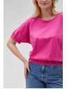 Moodo Tricou din bumbac fucsia pentru femei Moodo
