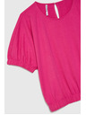 Moodo Tricou din bumbac fucsia pentru femei Moodo