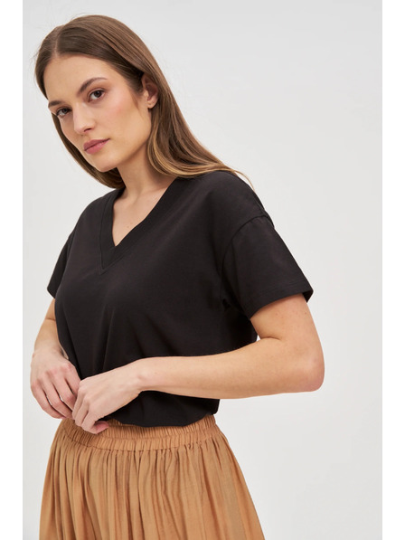 Moodo Tricou negru pentru femei Moodo