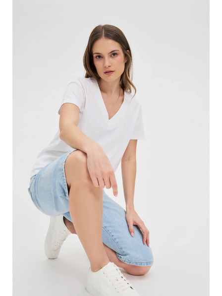 Moodo Tricou alb pentru femei Moodo