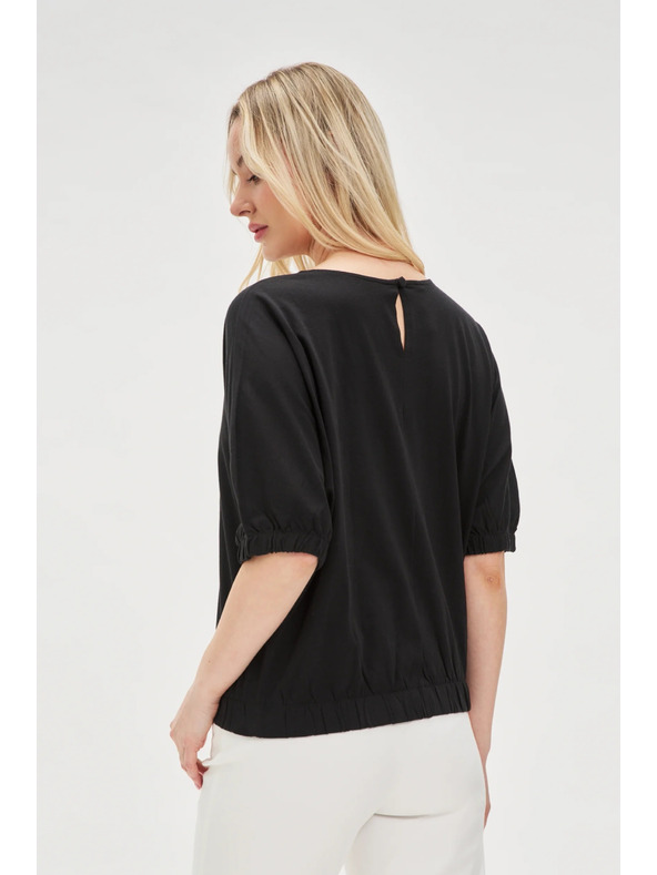 Moodo Tricou negru din bumbac pentru femei Moodo