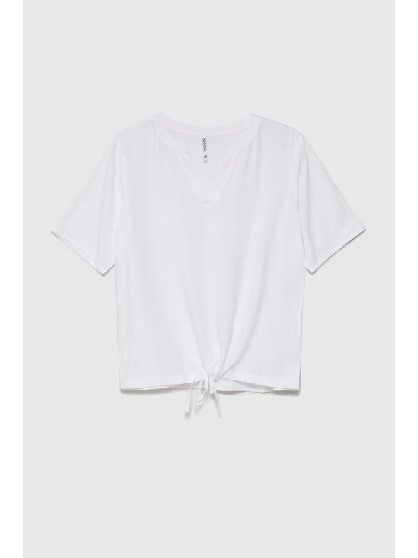 Moodo Bluză albă cu legătoare