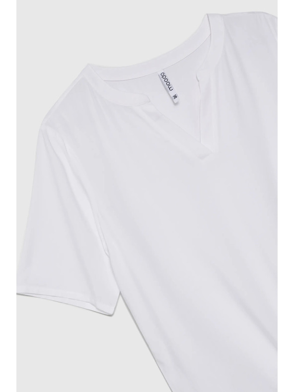 Moodo Bluză albă cu legătoare