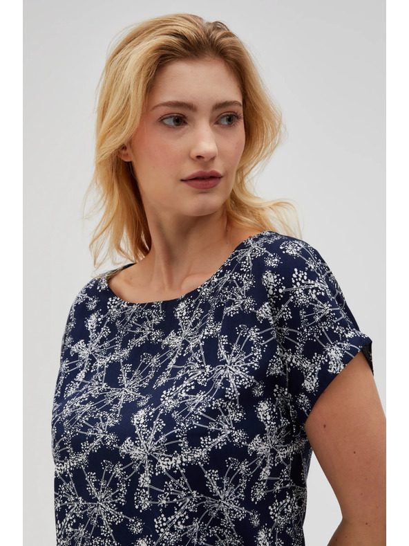 Moodo Bluză bleumarin cu legătoare