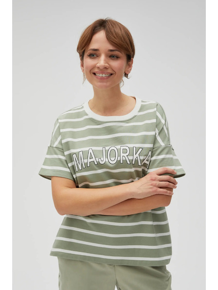 Moodo Tricou în dungi măsliniu