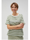 Moodo Tricou în dungi măsliniu