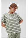 Moodo Tricou în dungi măsliniu