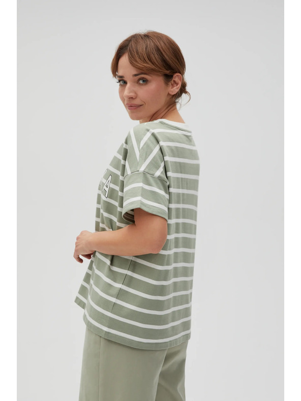 Moodo Tricou în dungi măsliniu