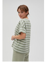 Moodo Tricou în dungi măsliniu