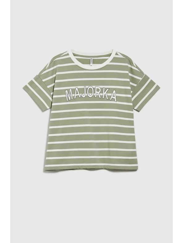 Moodo Tricou în dungi măsliniu