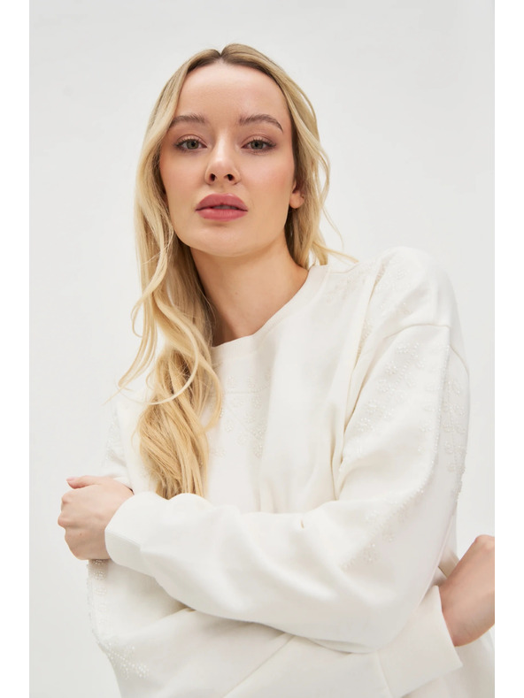 Moodo Hanorac alb pentru femei