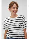 Moodo Tricou în dungi alb pentru femei