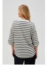 Moodo Tricou lejer în dungi alb-negru