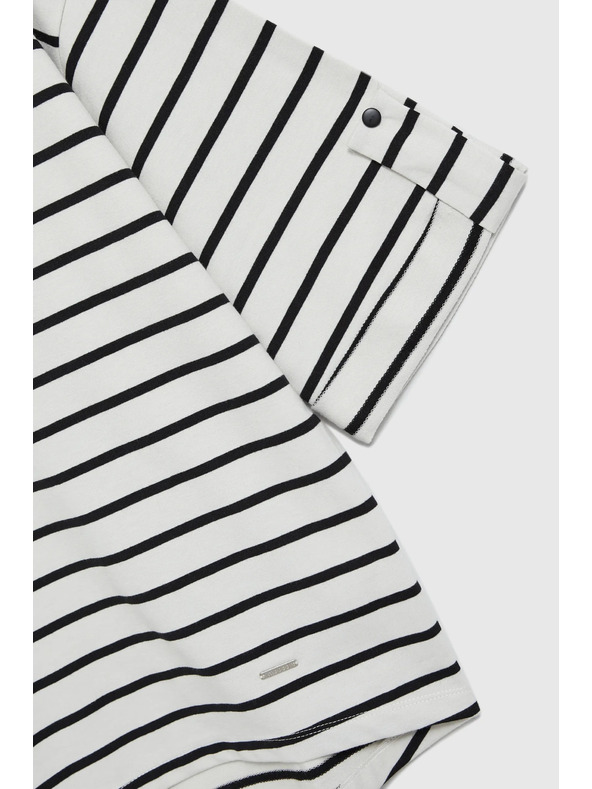 Moodo Tricou lejer în dungi alb-negru