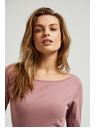 Moodo Tricou roz-praf pentru femei cu mânecă lungă