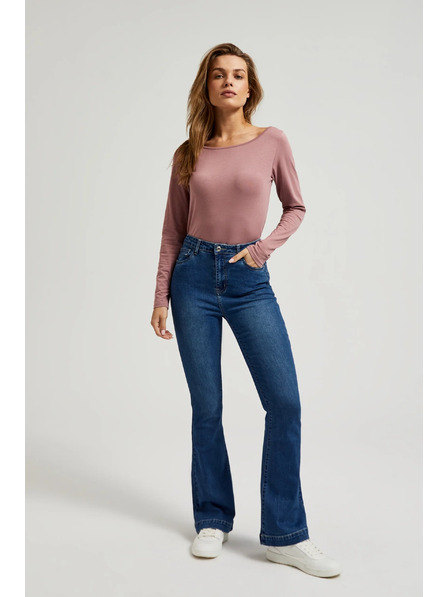Moodo Tricou roz-praf pentru femei cu mânecă lungă