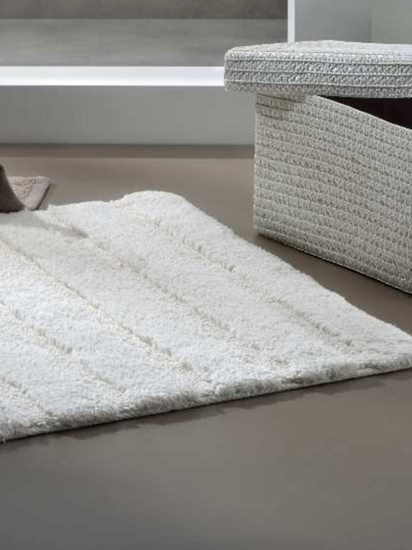 Kela Covoraș de baie Megan 100 x 60 cm bumbac gri-alb KELA