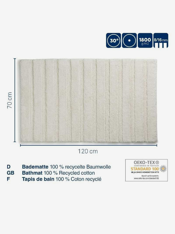 Kela Covoraș de baie Megan 120x70 cm bumbac gri-alb KELA